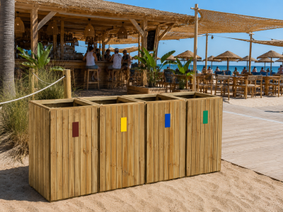 Papelera reciclaje dos cuerpos modelo cubic